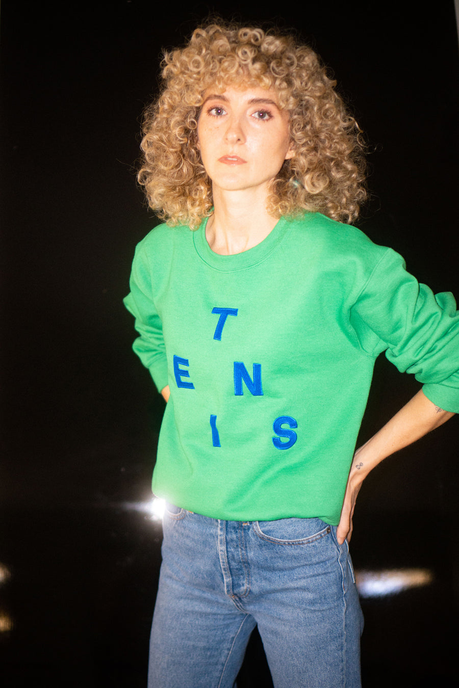 Tennis Embroidered Pullover - Green